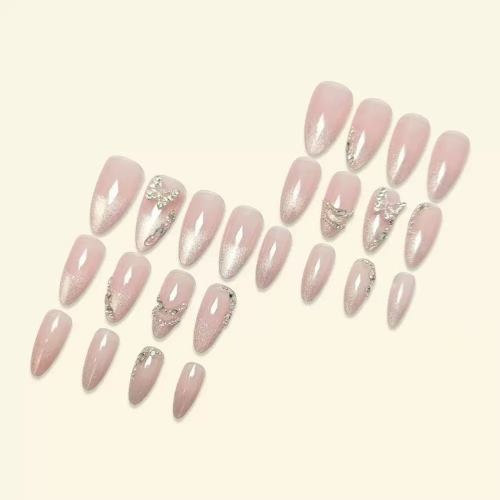 Artistic Stiletto Nail Extensions with Rhinestone Accents Bowlift