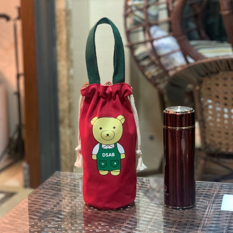 Kids' Cute Bear-Themed Water Bottle Sleeve Bowlift