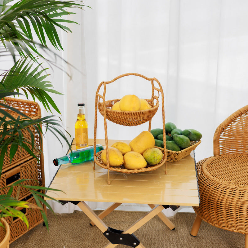 Multi-Tiered Woven Fruit Stand Bowlift