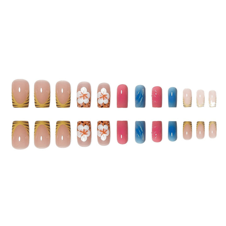 Artistic Floral Press-On Nails Bowlift