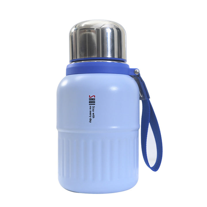 Women's Insulated Bottle with Removable Tea Strainer and Carry Strap Bowlift