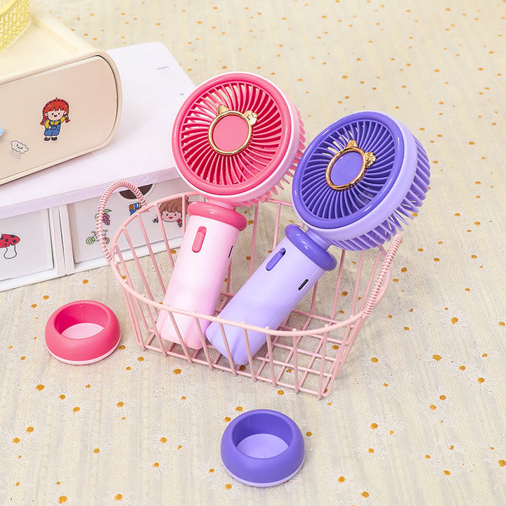 Women's Portable Hand Fan with Cute Animal Design Bowlift