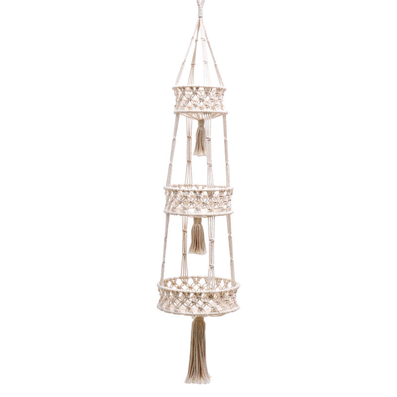 Three-Tier Macramé Hanging Plant Holder