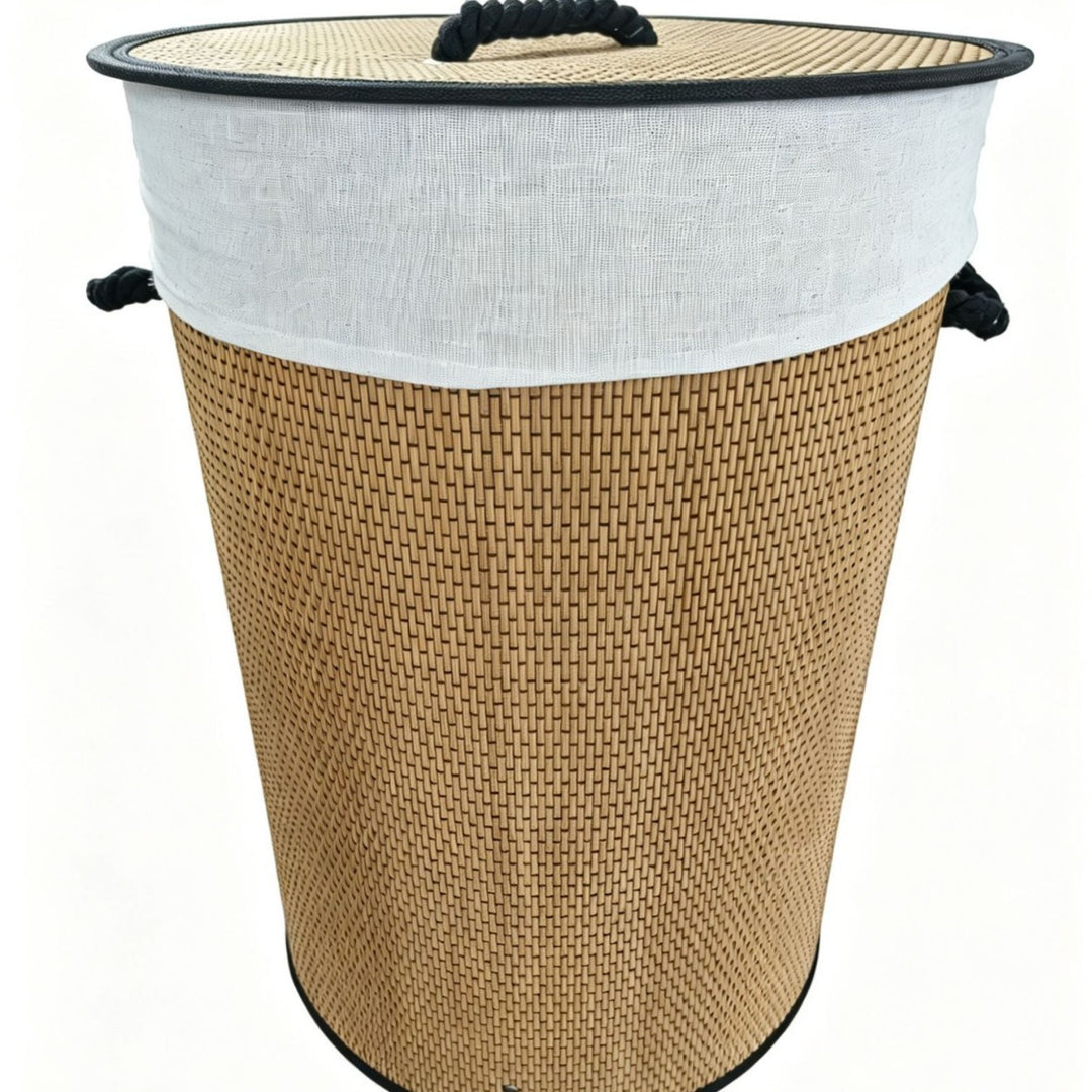High-quality bamboo laundry container with lid Bowlift