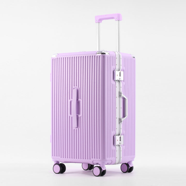 Unisex Stylish High-Impact Ribbed Hardshell Suitcase Bowlift