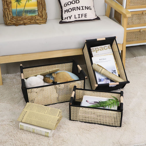 Modern storage container with rattan look Bowlift