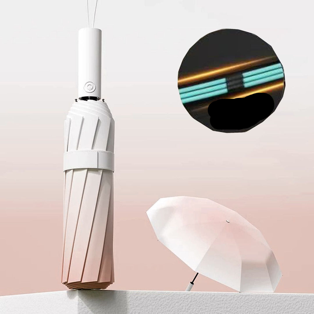 Women's Automatic Folding Umbrella with Innovative Wind Resistance Bowlift