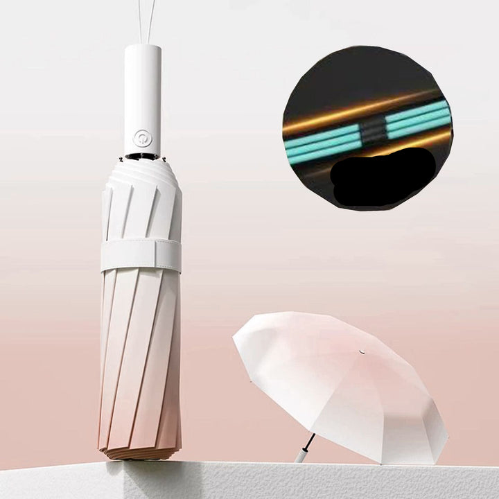 Women's Automatic Folding Umbrella with Innovative Wind Resistance Bowlift