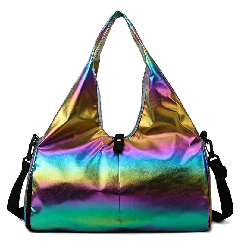 Iridescent Multi-Pocket Travel Tote Bag Bowlift