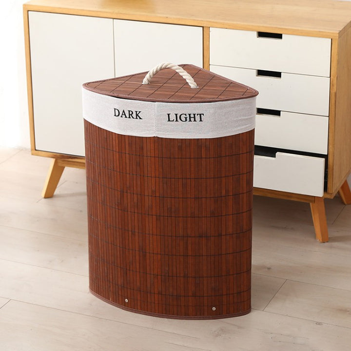Premium laundry basket with dividers and handcrafted bamboo frame Bowlift