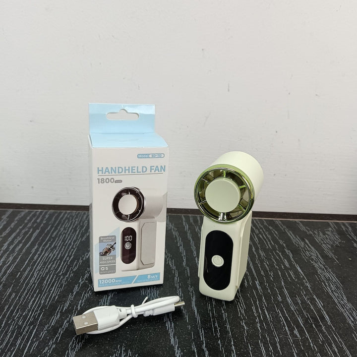 Unisex Portable Hand Fan with Digital Speed Display Bowlift