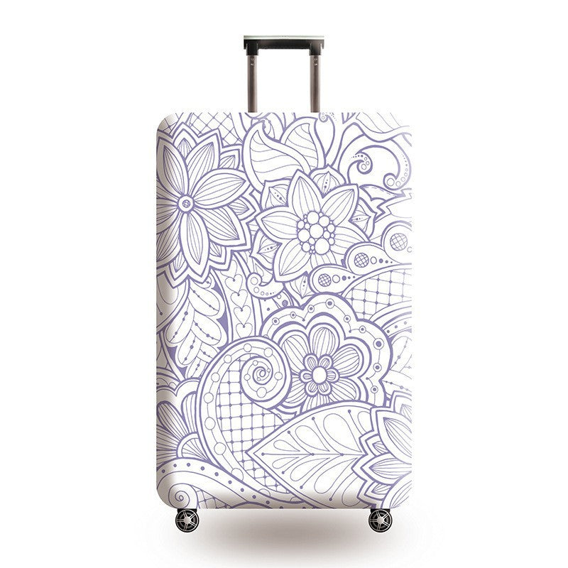 Women's Hard Shell Suitcase with Ethnic Pattern Bowlift