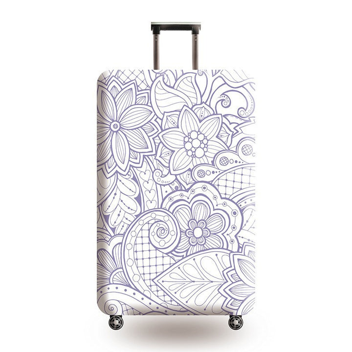 Women's Hard Shell Suitcase with Ethnic Pattern Bowlift
