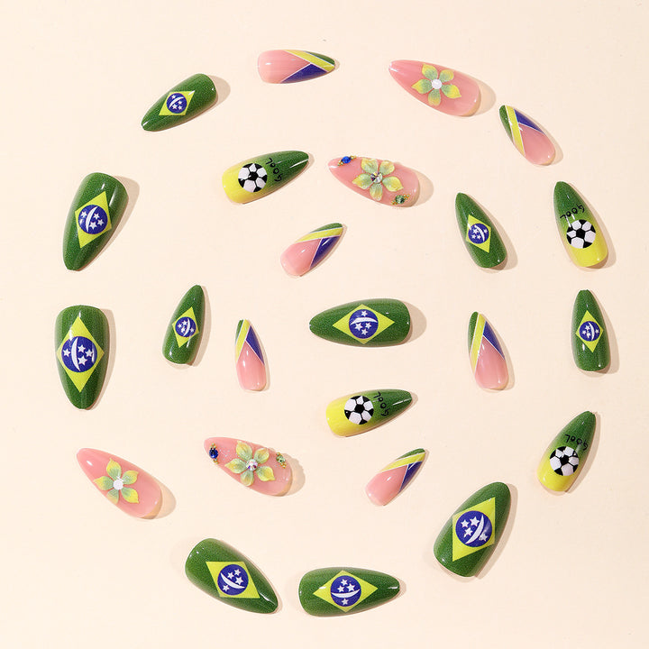 Themed Soccer-Inspired Nail Art Extensions Bowlift