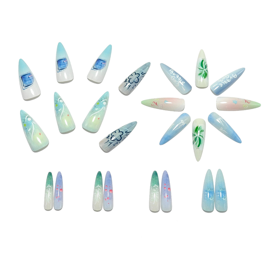 Acrylic Nail Set with Exclusive Drop Design Bowlift