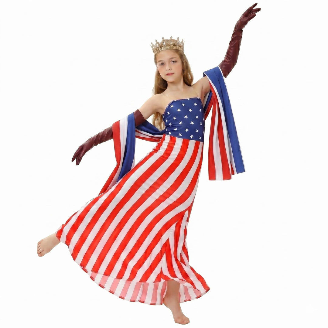 Unisex nan Patriotic Americana Uncle Sam Costume Set with Tailcoat, Striped Trousers, Top Hat and Bow Bowlift