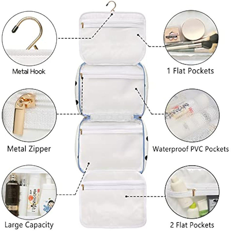 Versatile cosmetic organizer bag with detachable compartment Bowlift
