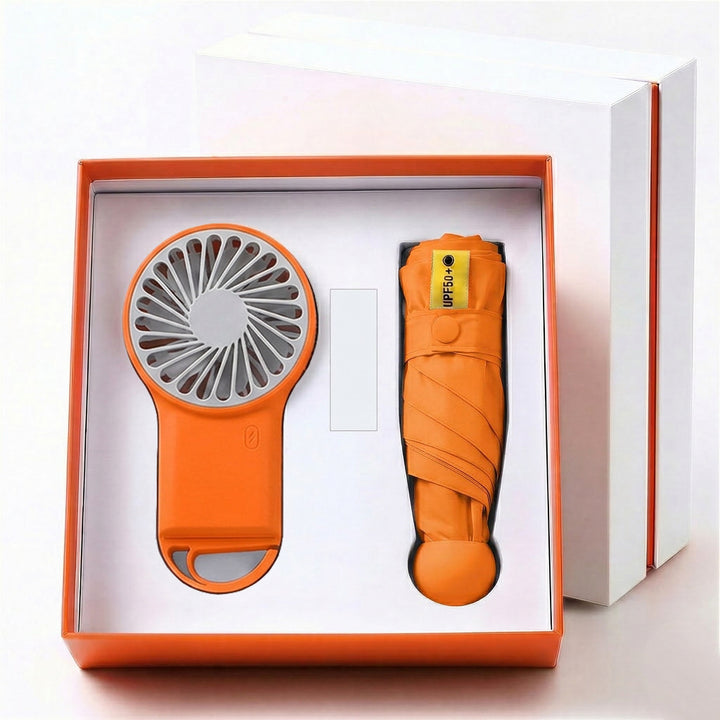 Ladies Multifunctional Set of Portable Fan and Umbrella Bowlift