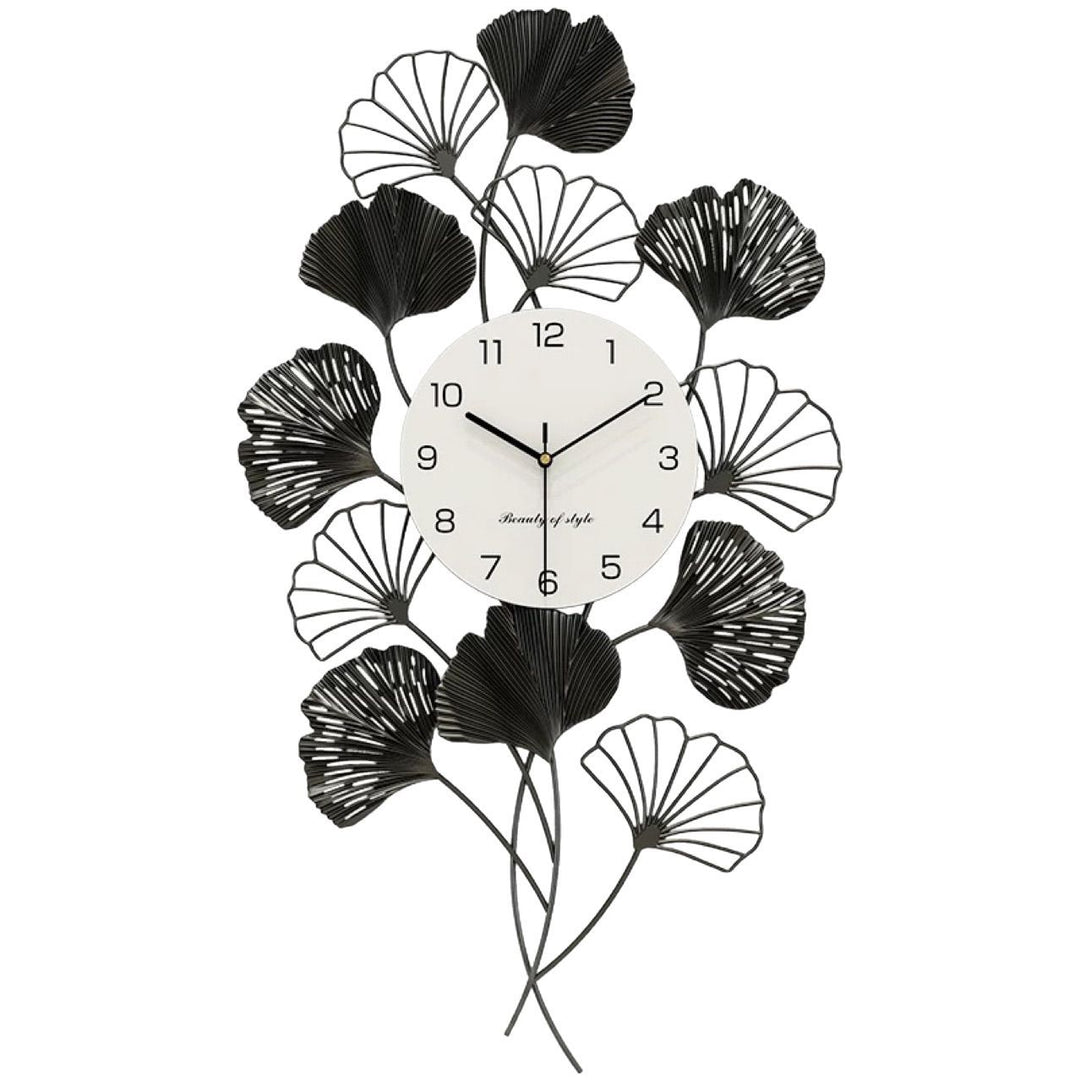 Elegant Ginkgo Leaf Wall Clock Bowlift