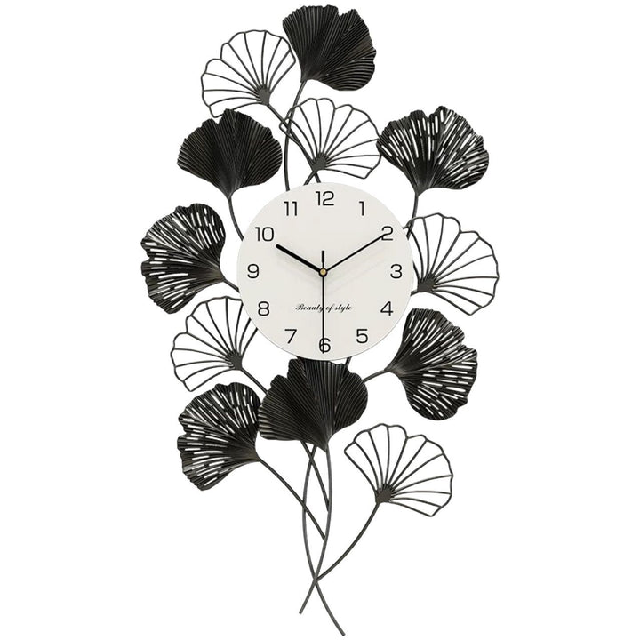 Elegant Ginkgo Leaf Wall Clock Bowlift