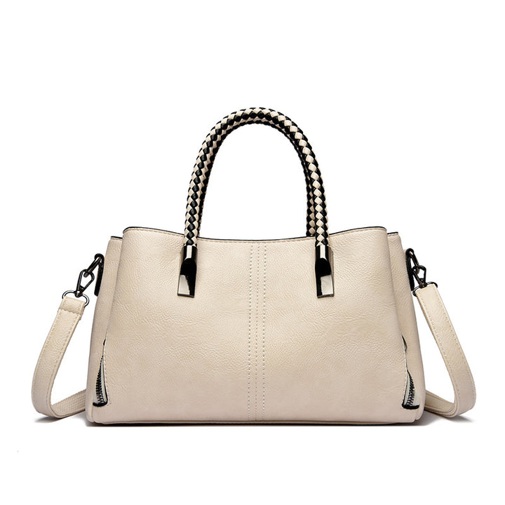 Elegant Braided Handle Handbag Bowlift