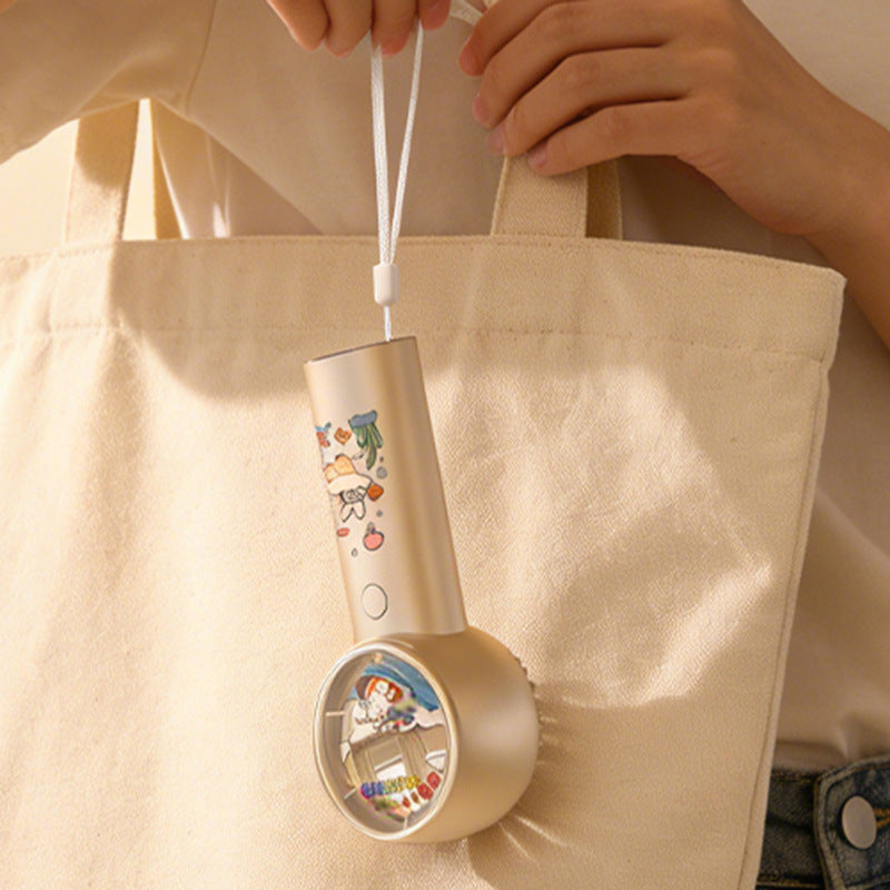 Women Portable Hand Fan with Playful Design Bowlift