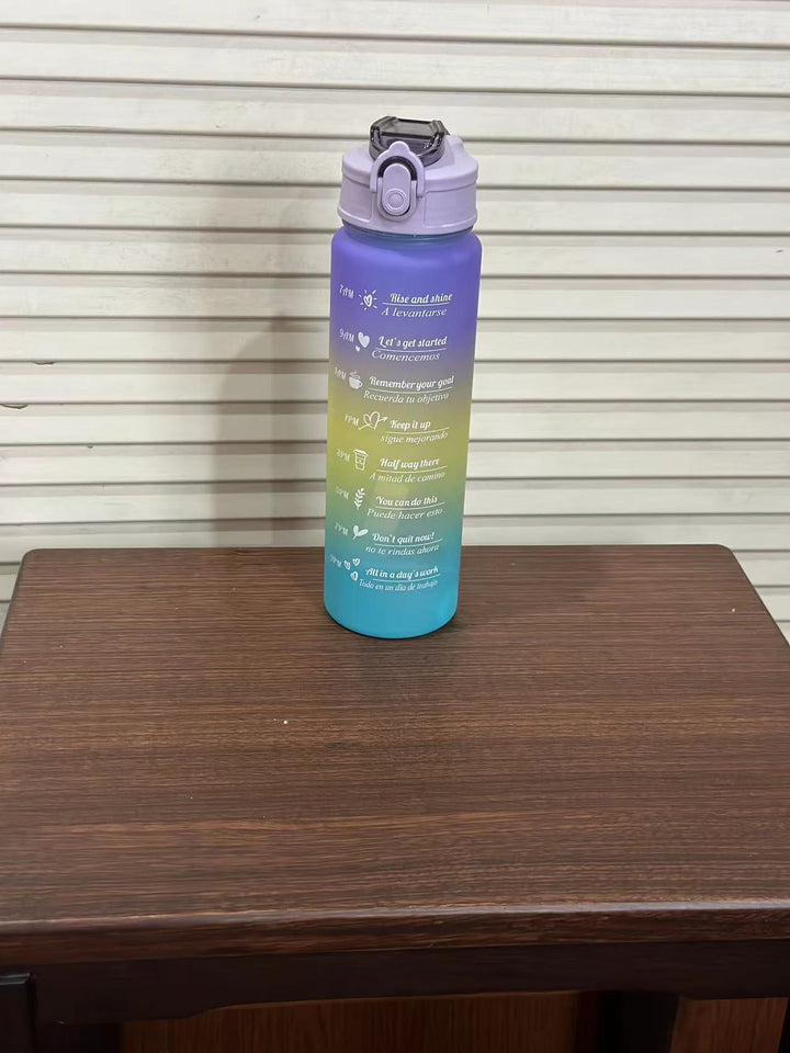 Women's Motivation Water Bottle with Integrated Time Marking Bowlift