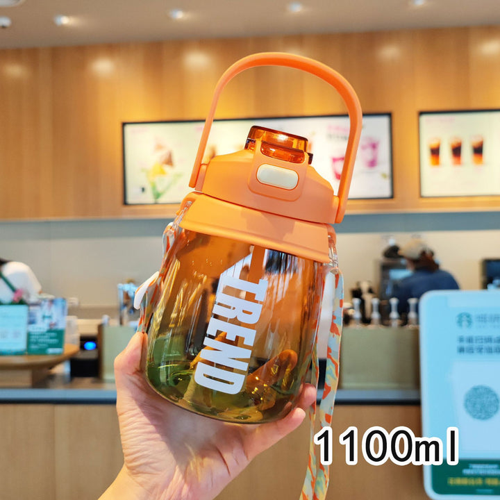 Women's multifunctional water bottle with safety closure and ergonomic carrying handle Bowlift