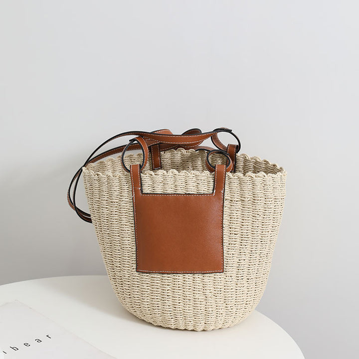 Basket bag with elegant leather detail Bowlift