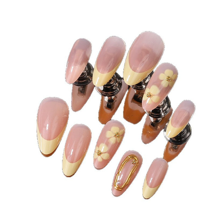 Elegant Floral Press-On Nail Set Bowlift