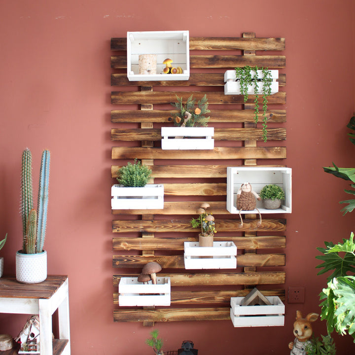 Wall shelf system with integrated storage boxes Bowlift
