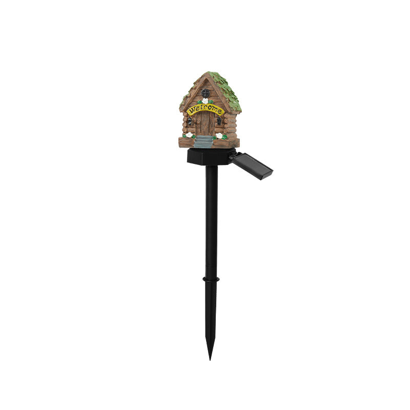 Whimsical Solar-Powered LED Fairy House Garden Stake Bowlift