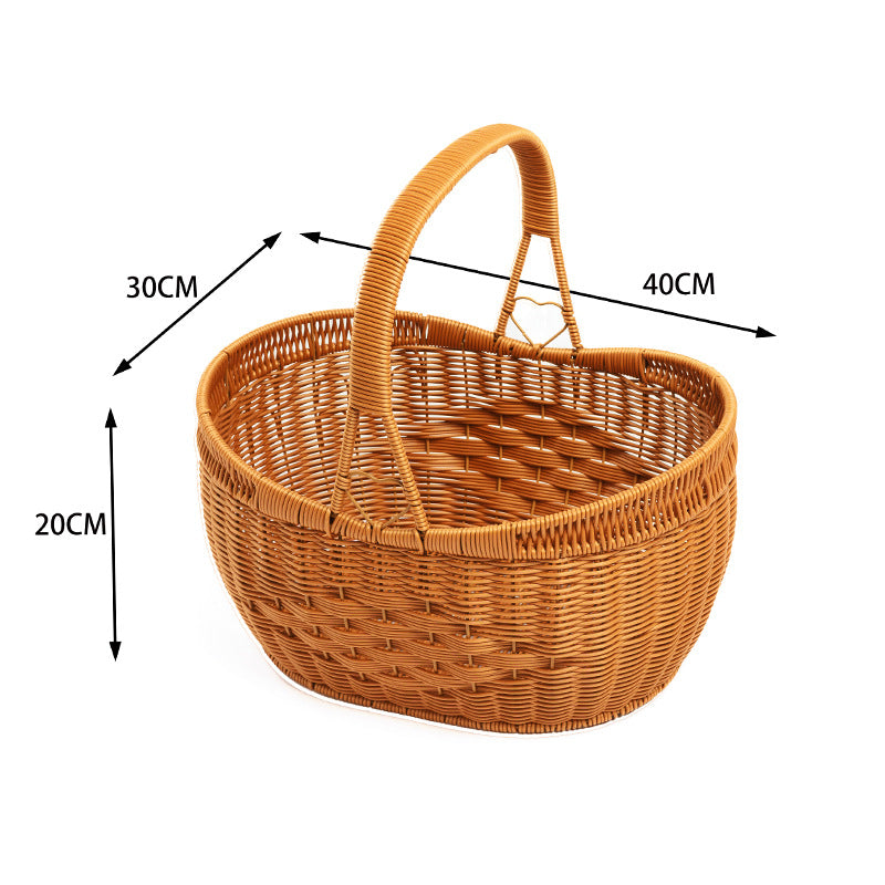 Woven Rattan Utility Basket Bowlift