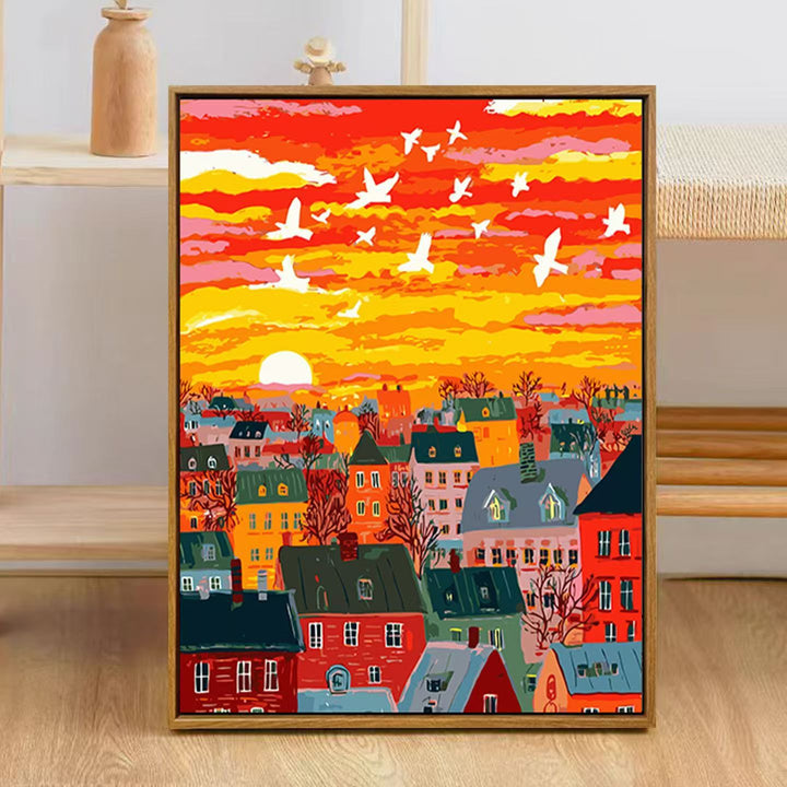 Colorful City Skyline Art Print Bowlift