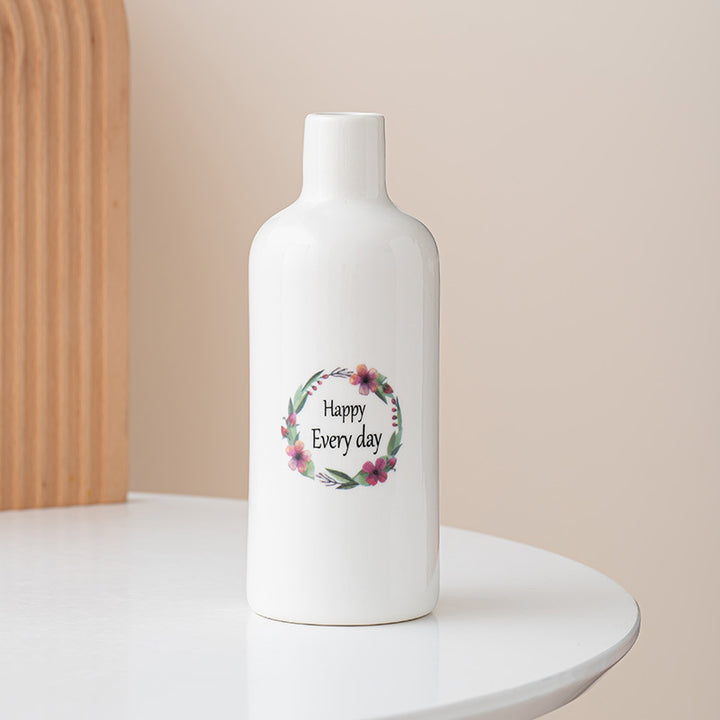 Elegant Ceramic Inspirational Quotes Vase