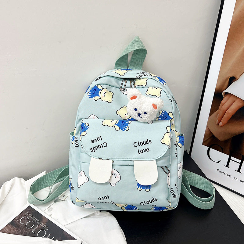 Cute Plush Bear-Themed Mini Backpack Bowlift