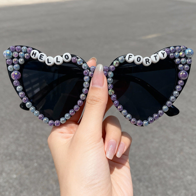 Glamorous Heart-Shaped Bridal Sunglasses Bowlift