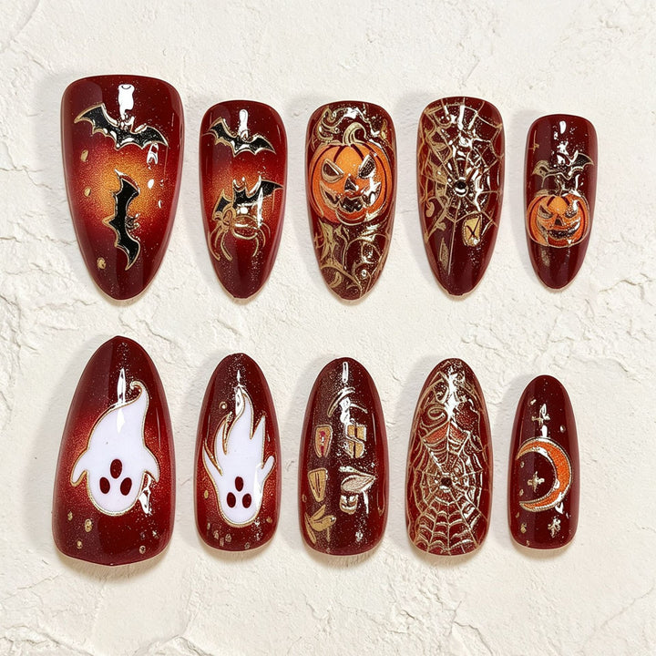 Halloween-Themed Decorative Press-On Nails Bowlift