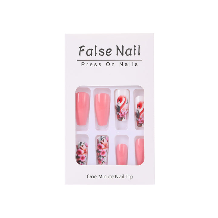 Nail Art Set with colorful flamingo and flower patterns Bowlift