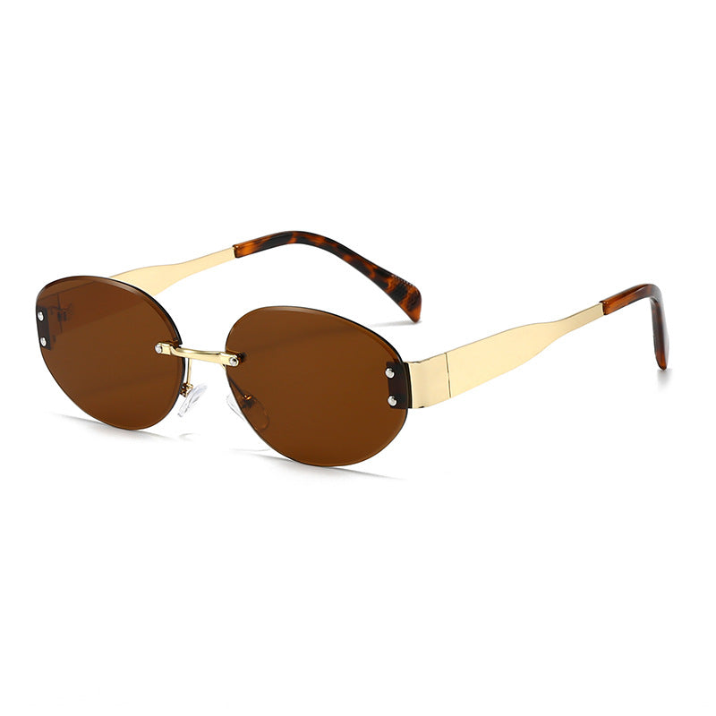Retro-Inspired Oval Frame Sunglasses