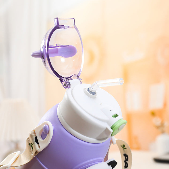 Ladies' drinking bottle with practical carrying strap and cute design Bowlift