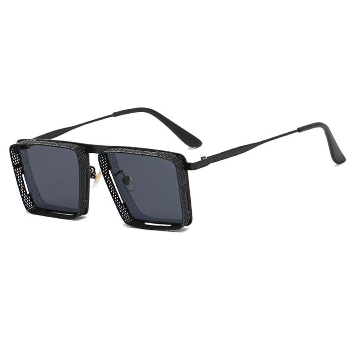 Ladies extravagant square sunglasses with perforated frame Bowlift