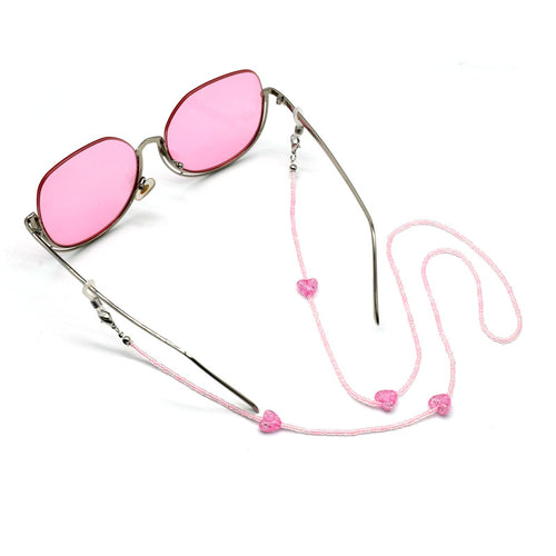 Heart-Embellished Beaded Eyewear Chain Bowlift