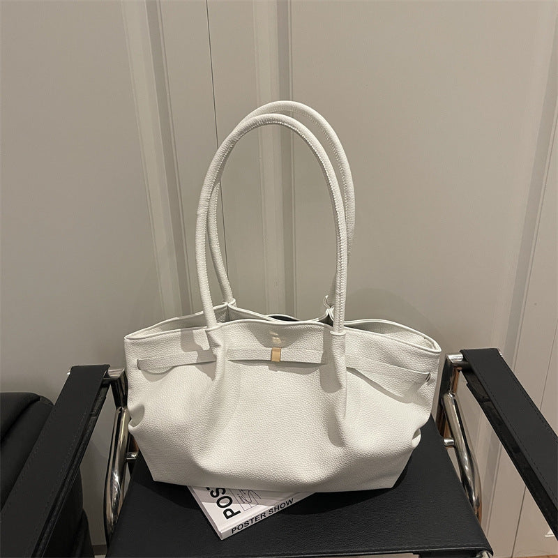 Premium Soft Leather Handheld Tote Bag Bowlift