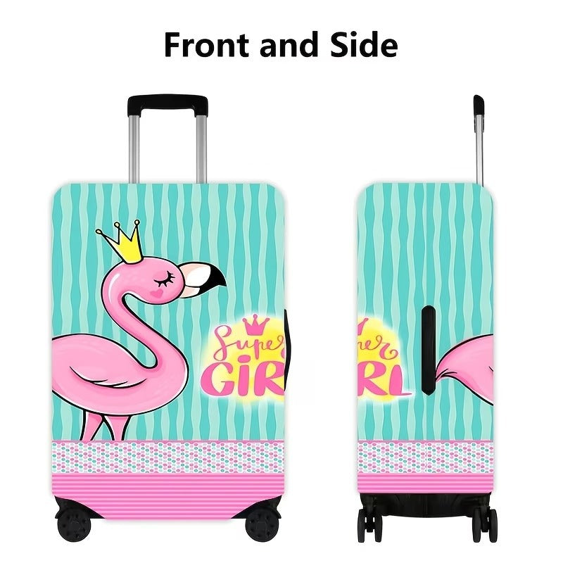 Women's nan elastic suitcase cover with flamingo print, stretch protective cover with zipper and non-slip interior attachment Bowlift