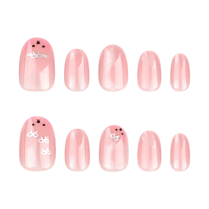 Artificial nail art with playful bunny design Bowlift