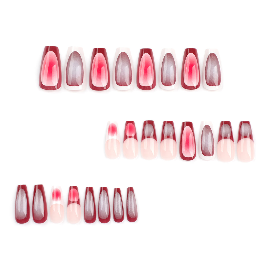 Artificial nail art with modern gradient and decorative accents Bowlift