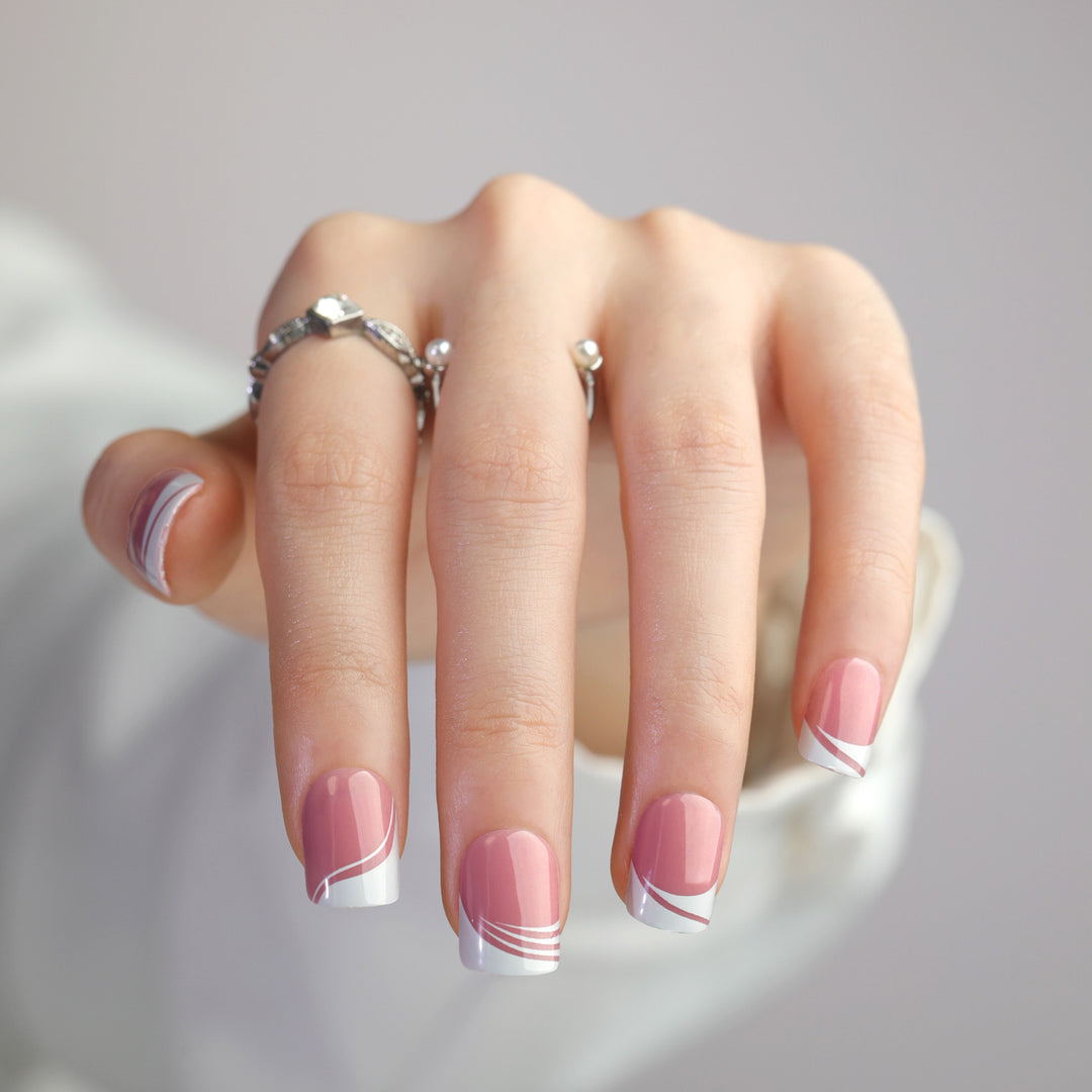 Artful Nail Art with Elegant Lines Bowlift