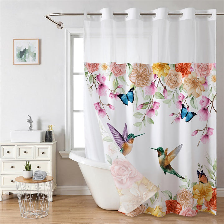 Artistic Floral Shower Curtain Bowlift