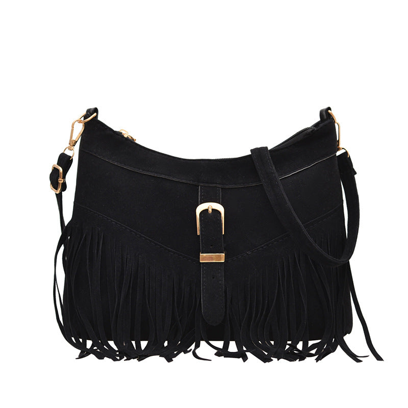 WoSuede Fringe Crossbody Bag Bowlift
